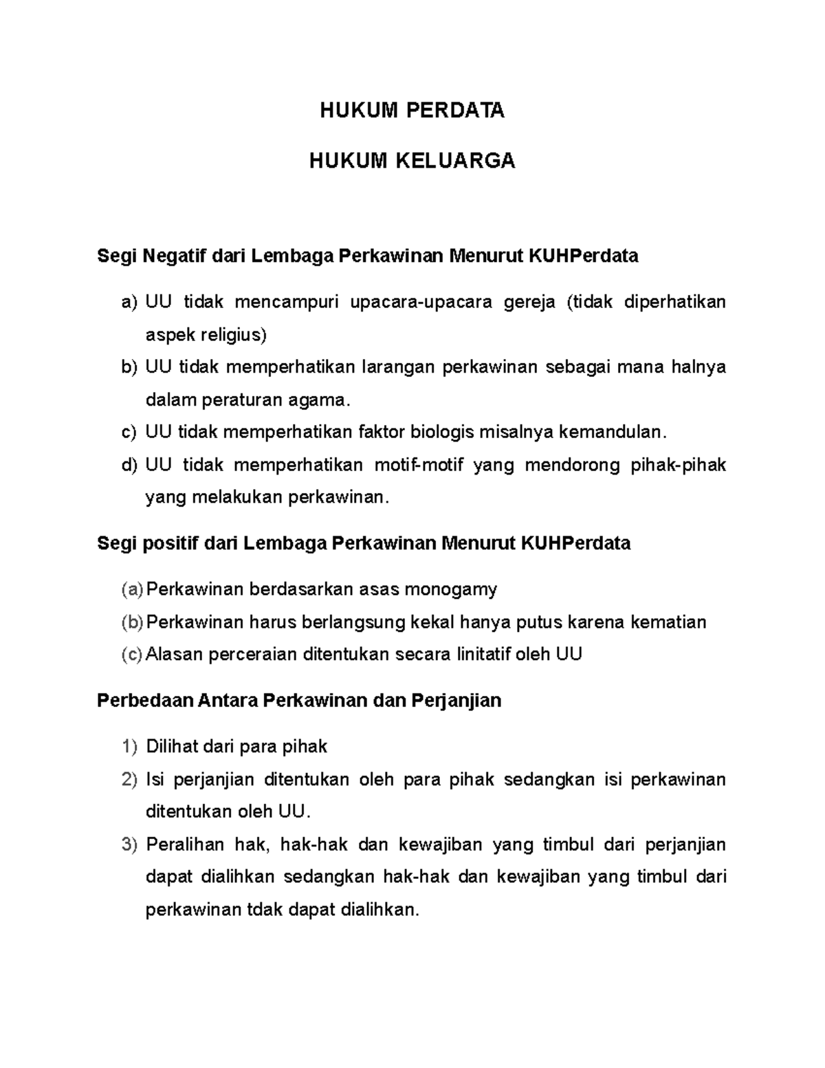 Hukum Perdata - Hukum Keluarga (Sisi Positif, Sisi Negatif, Dan Syarat ...