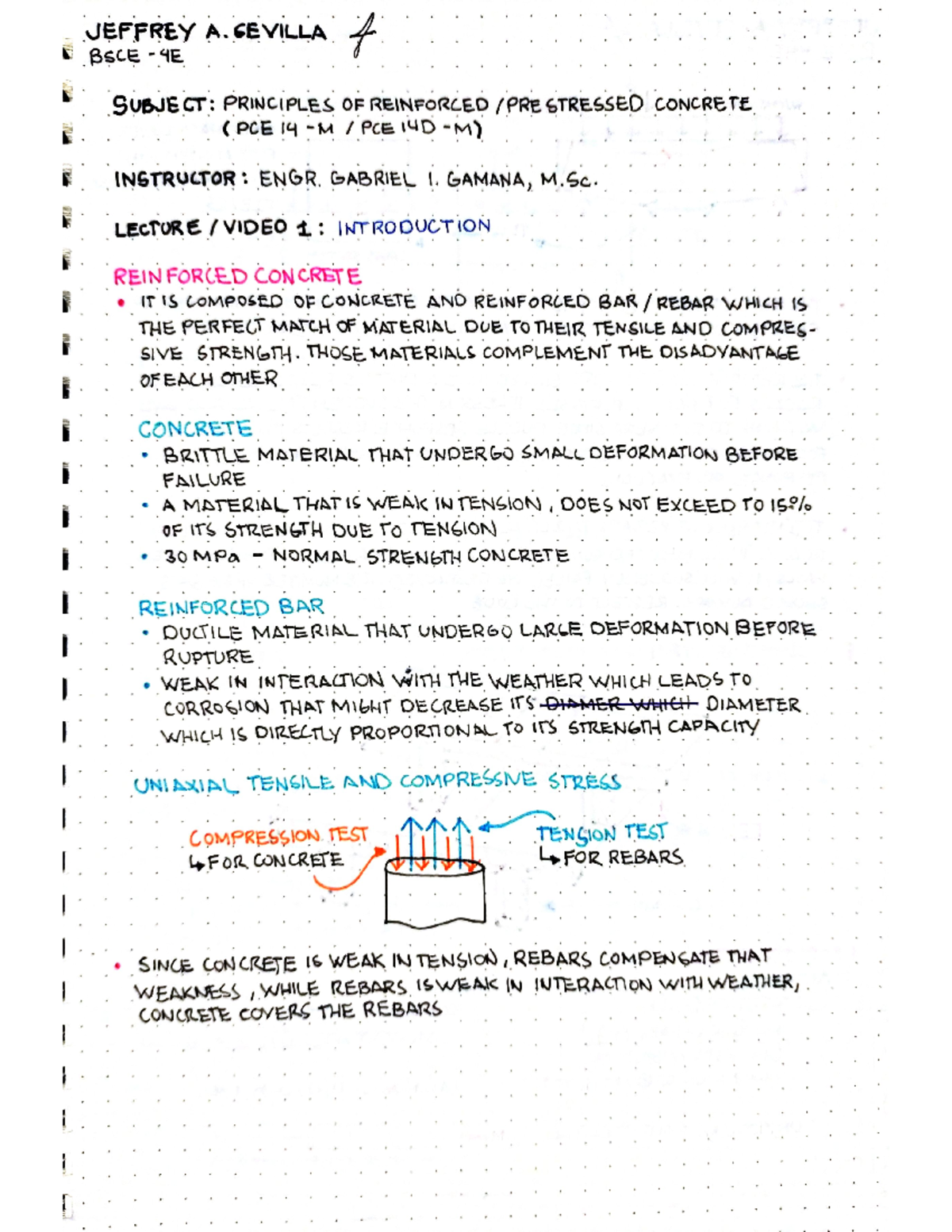 RCD Notes WEEK 1 TO 2 - BS Civil Engineering - Studocu