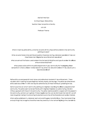 5-3 Short Paper American Justice - Meghan Gerbert Professor Thomas ...