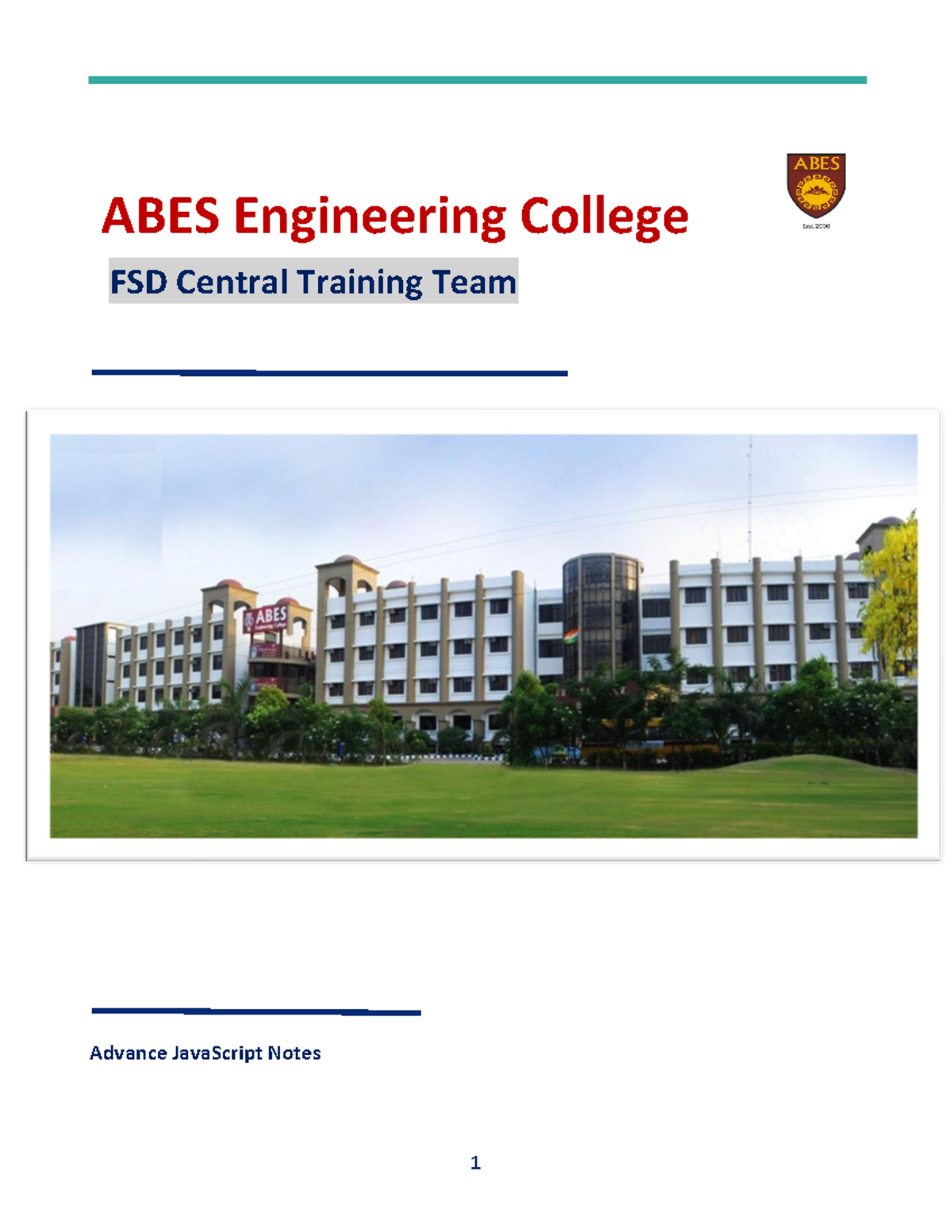 Java Script Notes - Advance JavaScript Notes ABES Engineering College ...