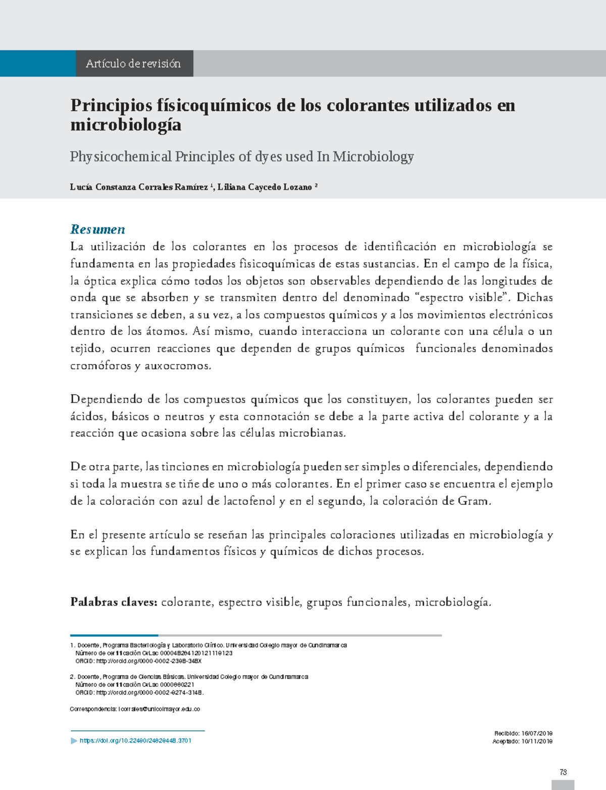 Colorantes - Tinciones En El Laboratorio De Microbiología - Corrales Et ...