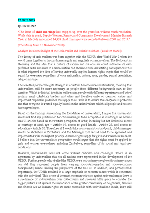 (W2) History of Human Rights - UHL2612 HUMAN RIGHTS LAW Week 2: History ...