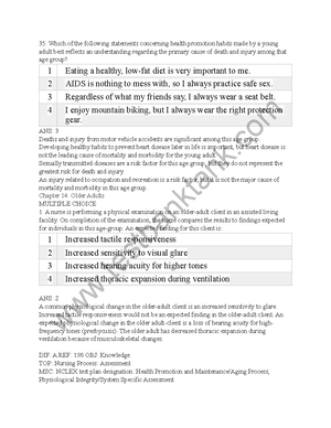 Chapter 14 Clinical Sample Questions - Which of the following statements  concerning health promotion - Studocu