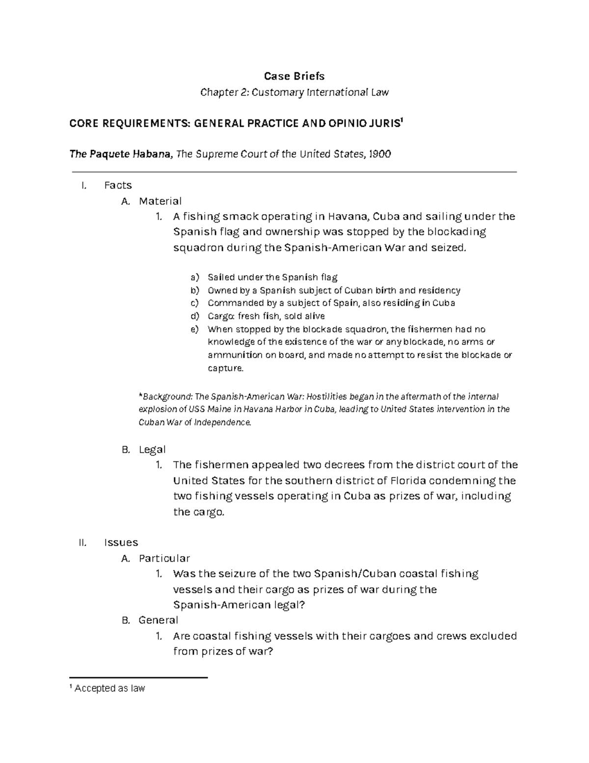 Case Briefs, Chapter 2 The Sources of International Law - Case Briefs ...