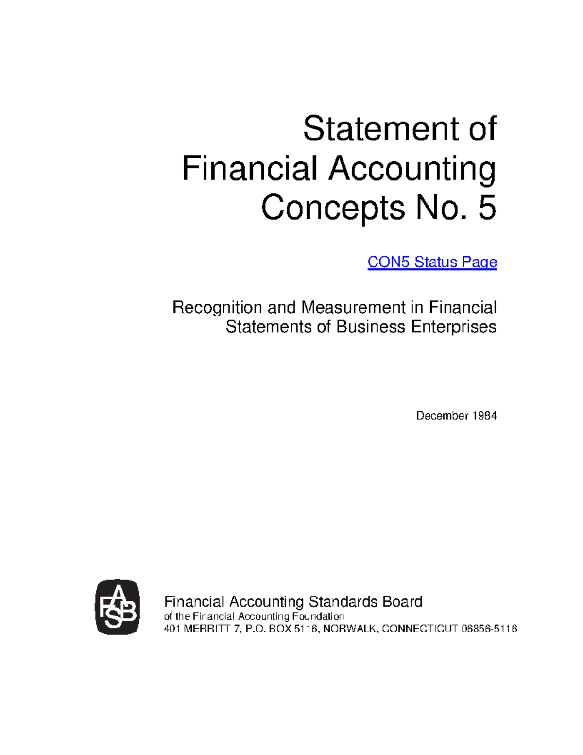 Statement Of Financial Accounting Standards No 5