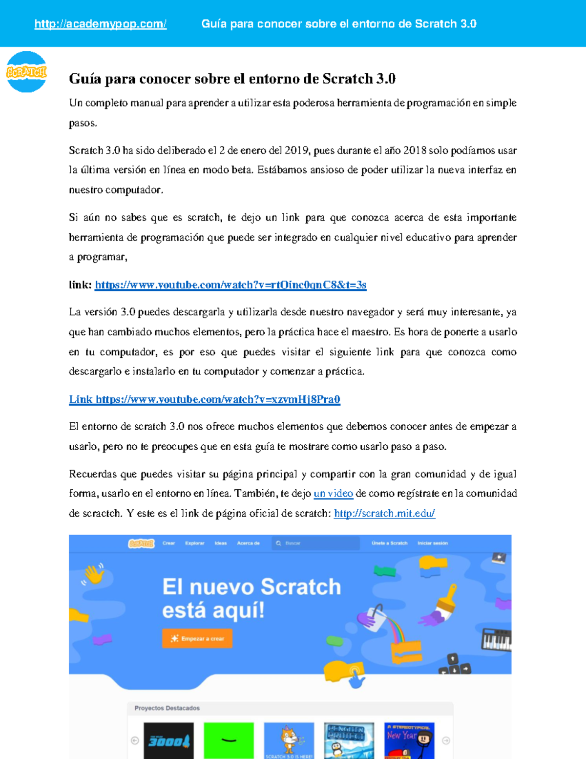 Guía para conocer sobre el entorno de Scratch 3 - Un completo manual ...