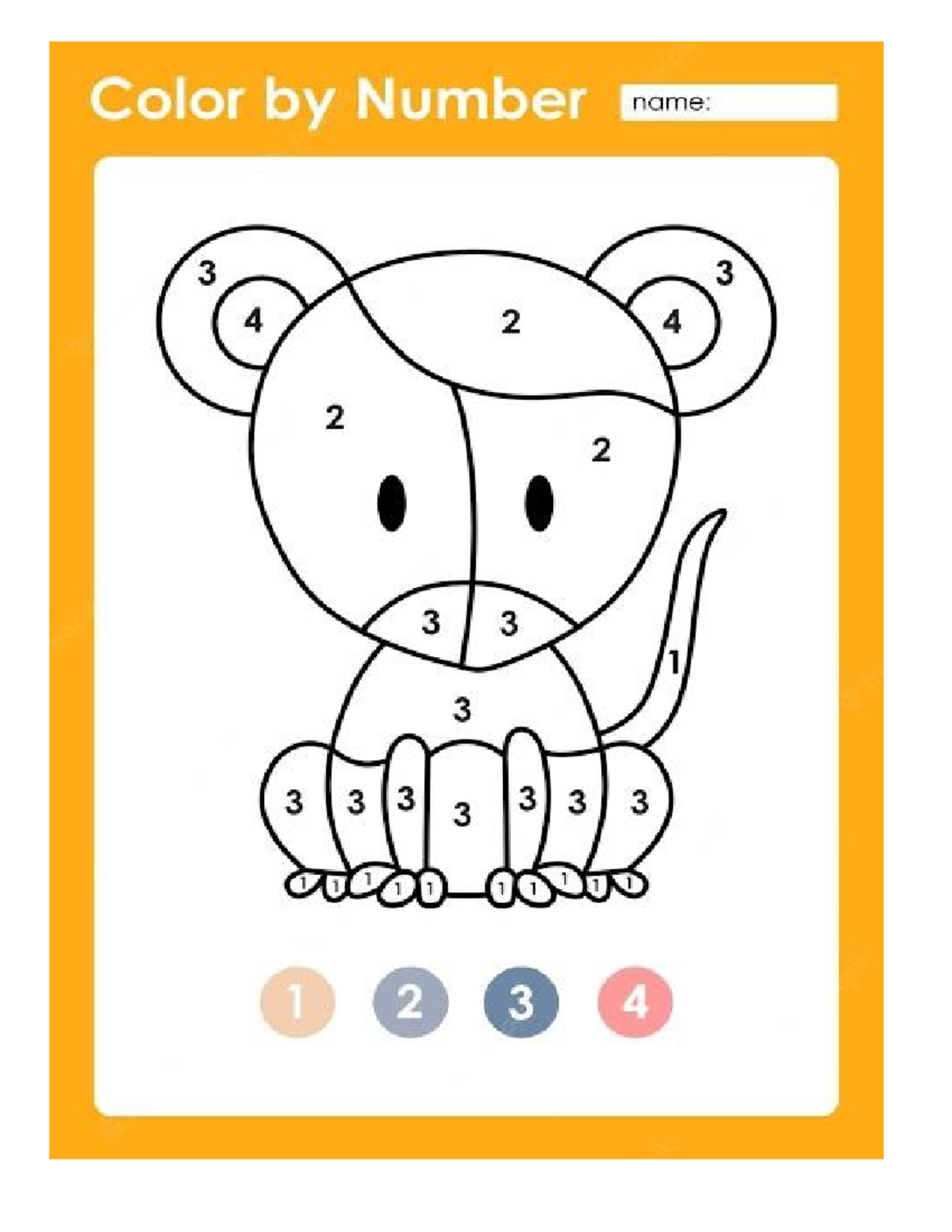 Fun Activities - Color Number name: 3 3 4 2 4 2 2 3 3 1 3 3 3 3 3 3 3 3 ...