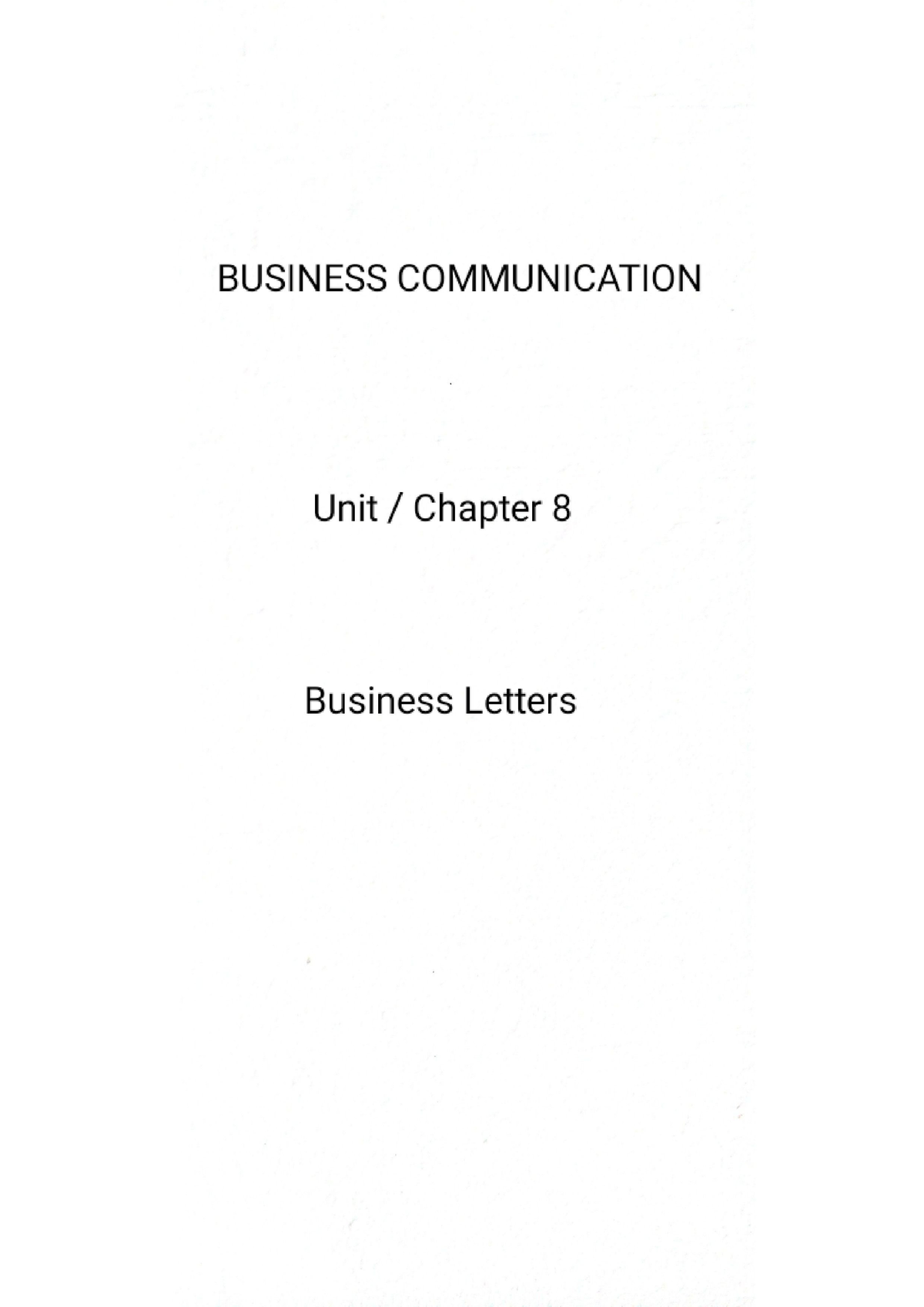 Chapter 8 - Business Communication - Business Letters (English) - B ...