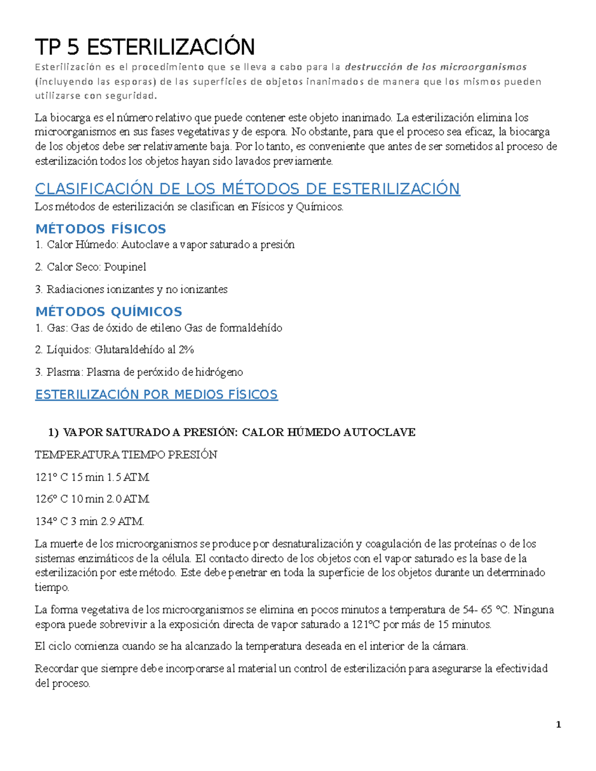 trabajo de tecnico en esterilizacion