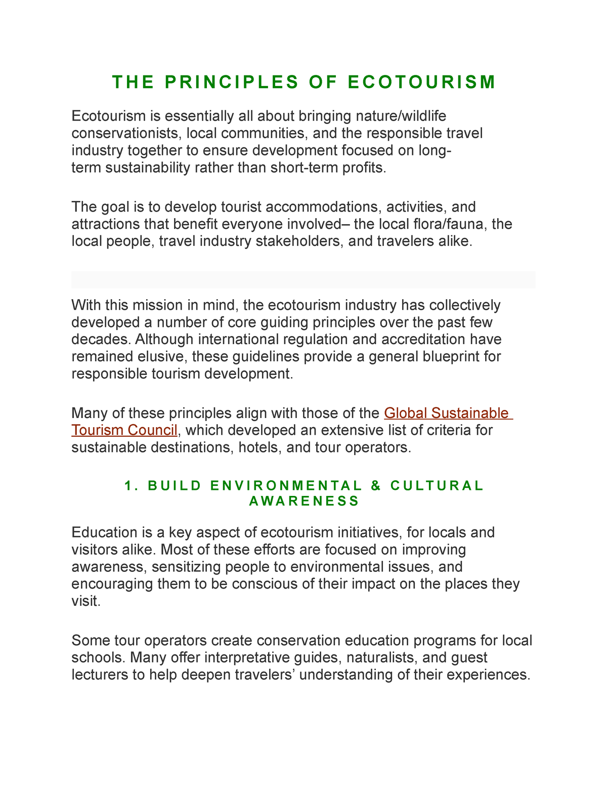 ecotourism argumentative essay