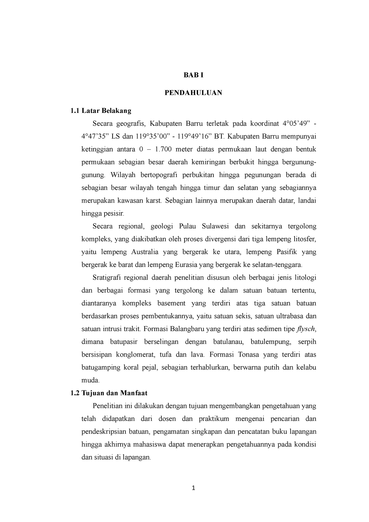 Laprak Bab - Laporan Praktikum Lapangan Mata Kuliah GSL - BAB I ...