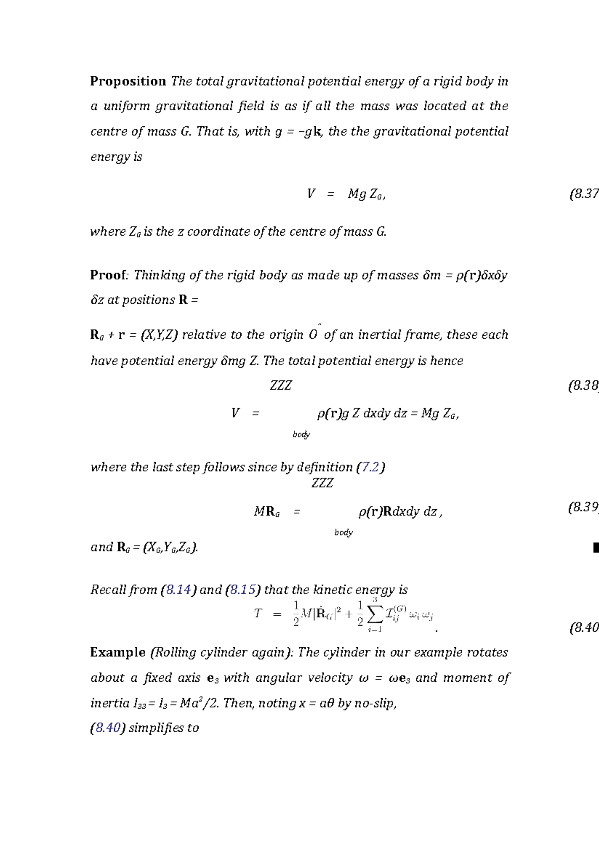 Dynamics-8-6 - Proposition - Proposition The Total Gravitational ...