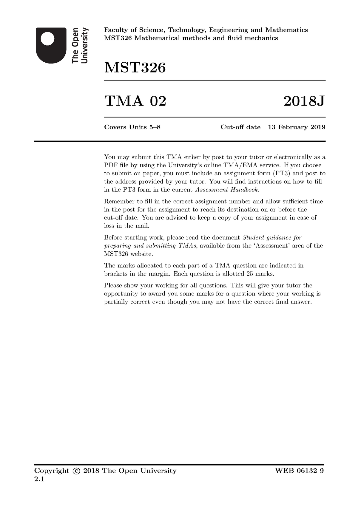 TMA02 - Second TMA Of The Academic Year. Covers Units 5-8 - Faculty Of ...