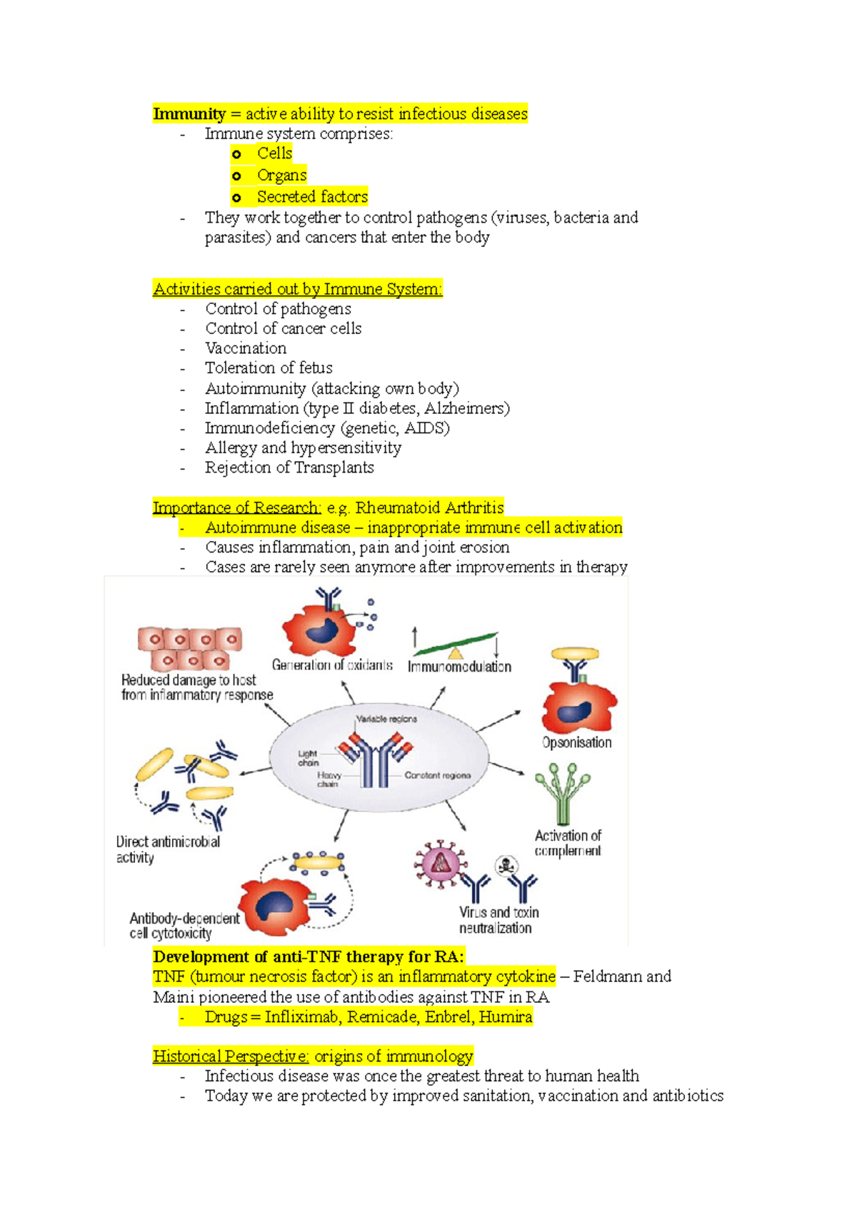 Week 4 - Week 4 Microbiology lecture notes - Immunity = active ability ...