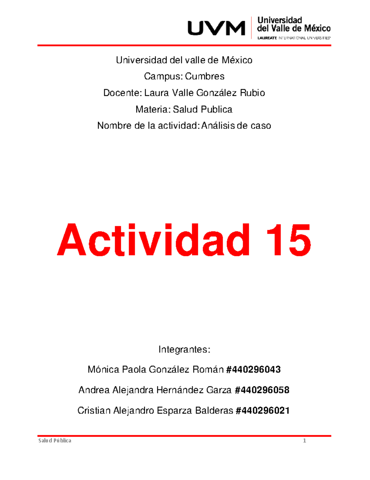 Actividad 15 Desarollo humano y social - Universidad del valle de ...