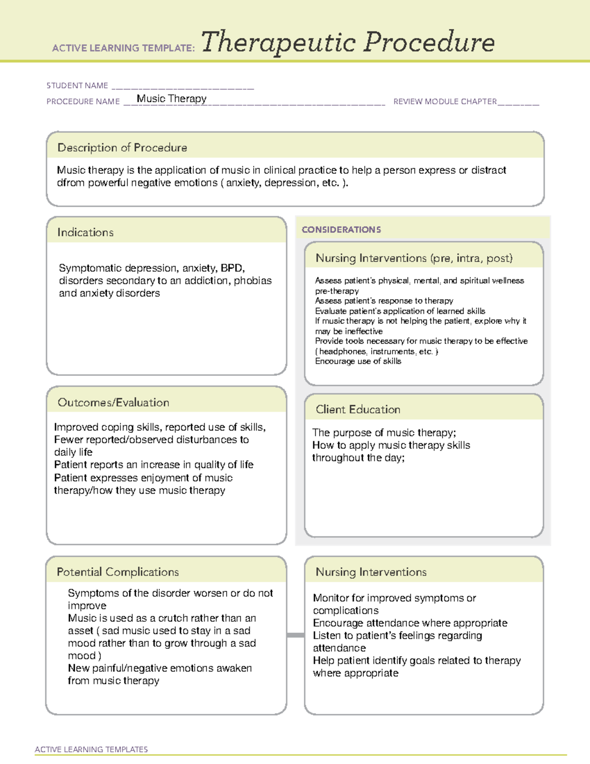 Music Therapy - Therapeutic Procedure - ACTIVE LEARNING TEMPLATES ...