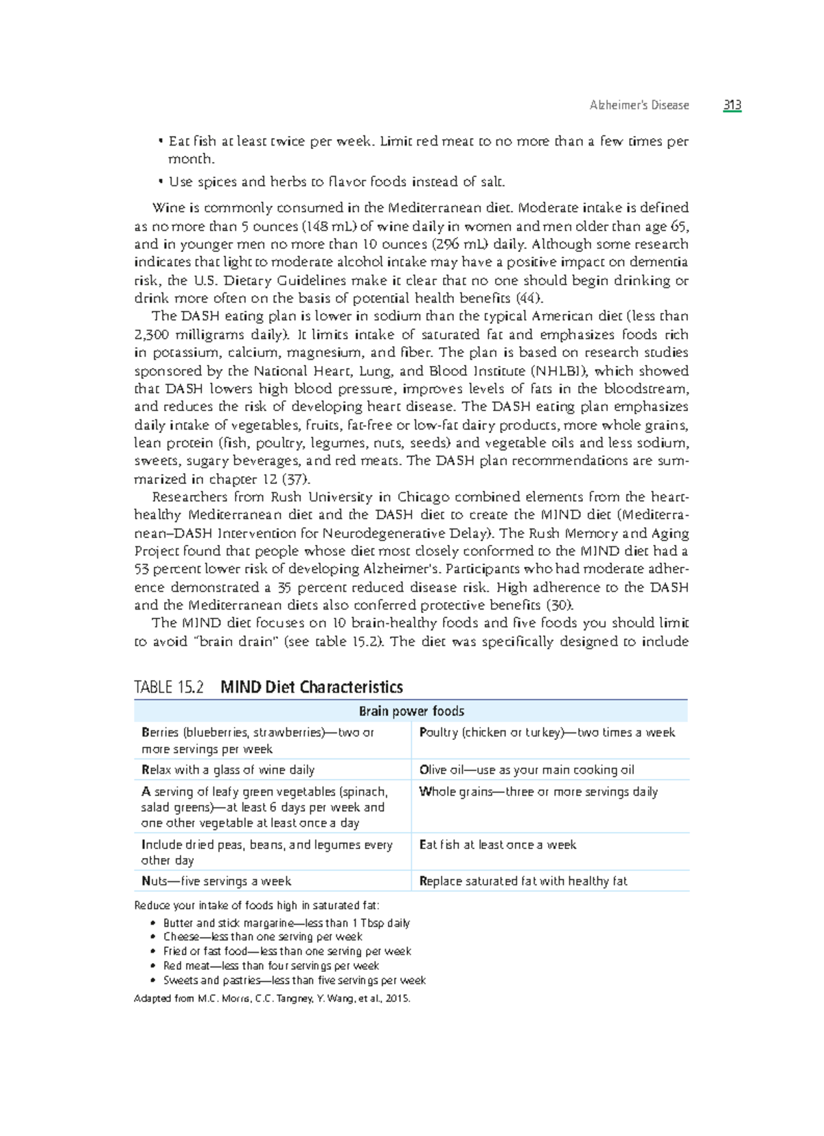 Alzheimer’s Disease Part 2 Alzheimer’s Disease 313 Eat fish at least twice per week. Limit red