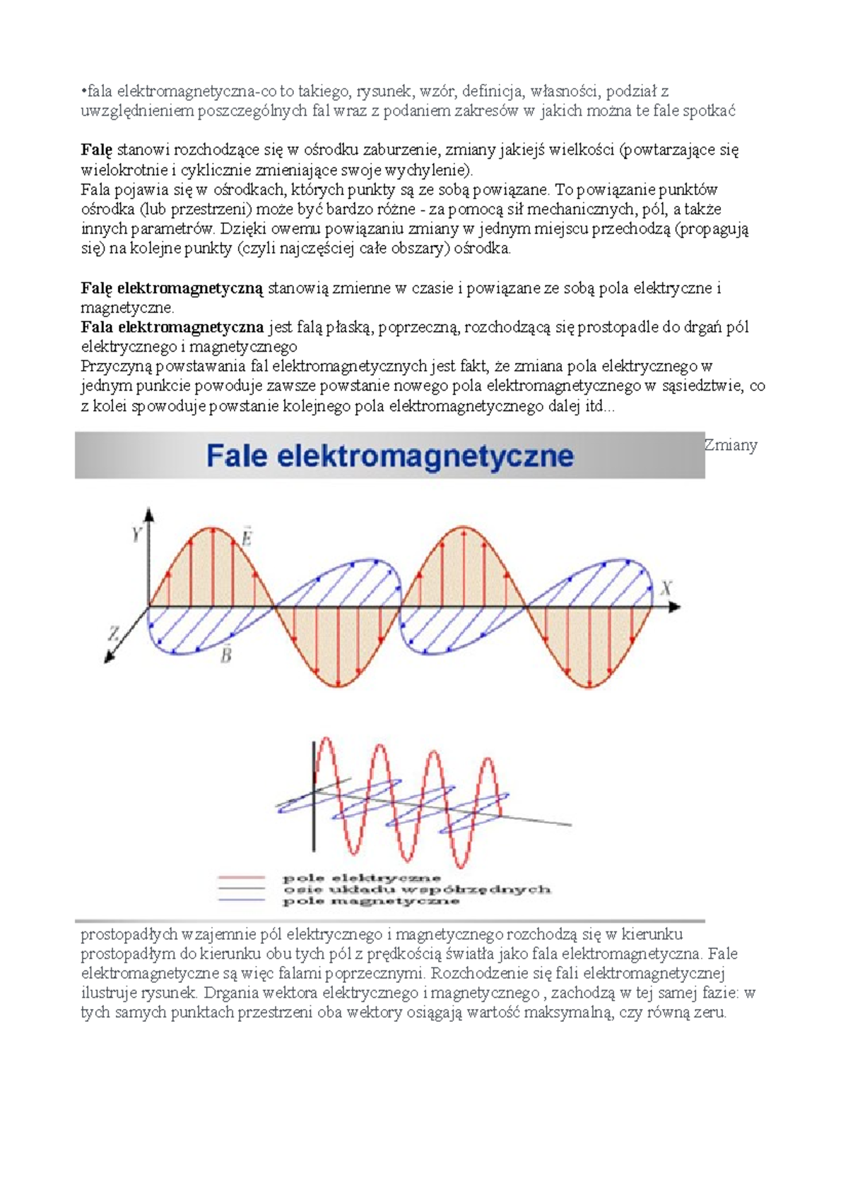 Fale Elektromagnetyczne Sprawdzian 3 Gimnazjum