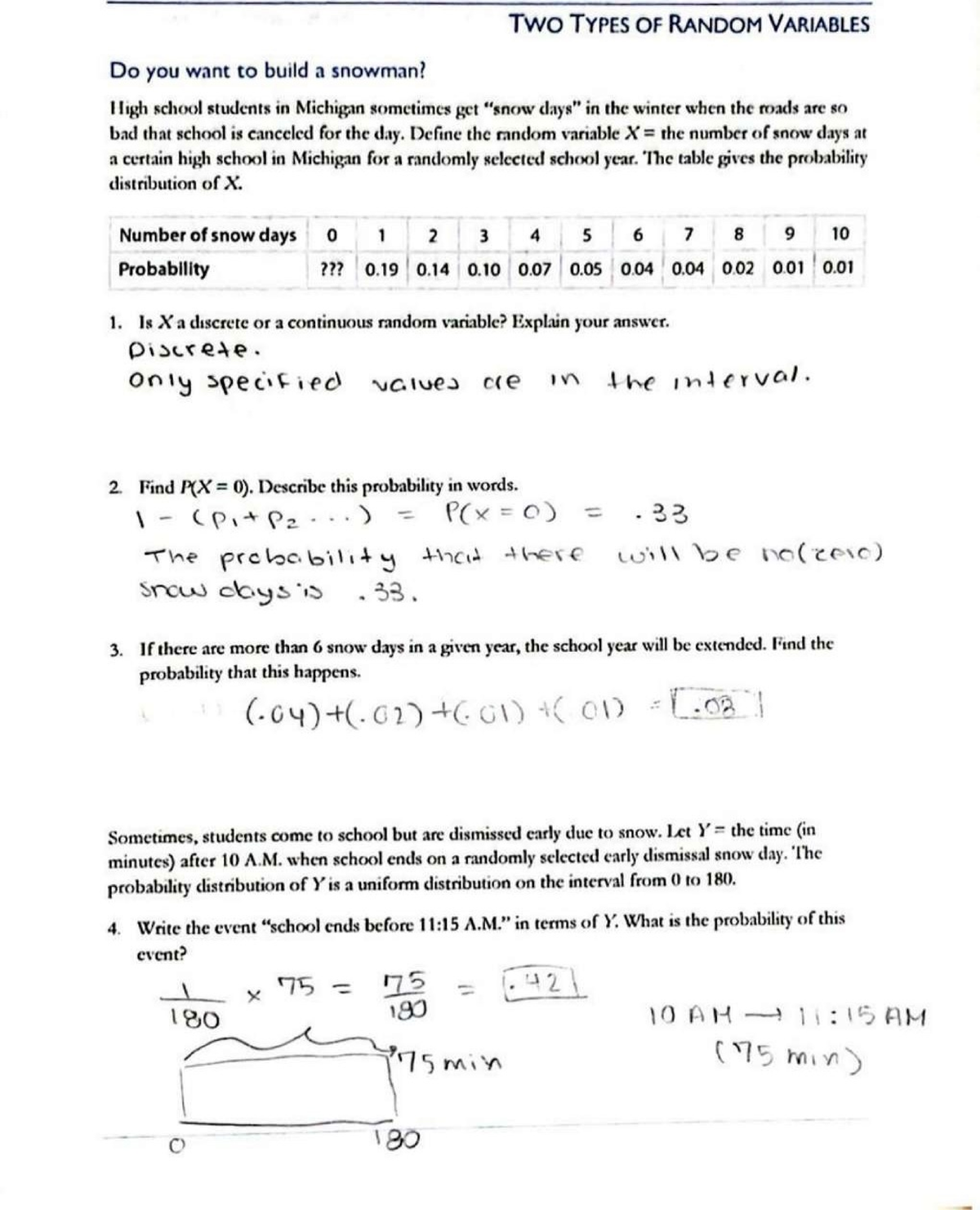 Rate of Change Lab - Two TYPES OF RANDOM VARIABLES Do you want to build ...