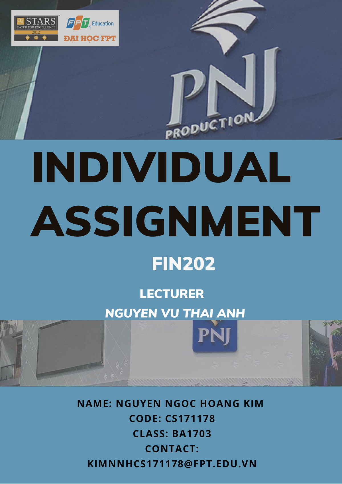 FIN202 IB1703 IA Nguyen NGOC Hoang KIM - INDIVIDUAL ASSIGNMENT FIN ...