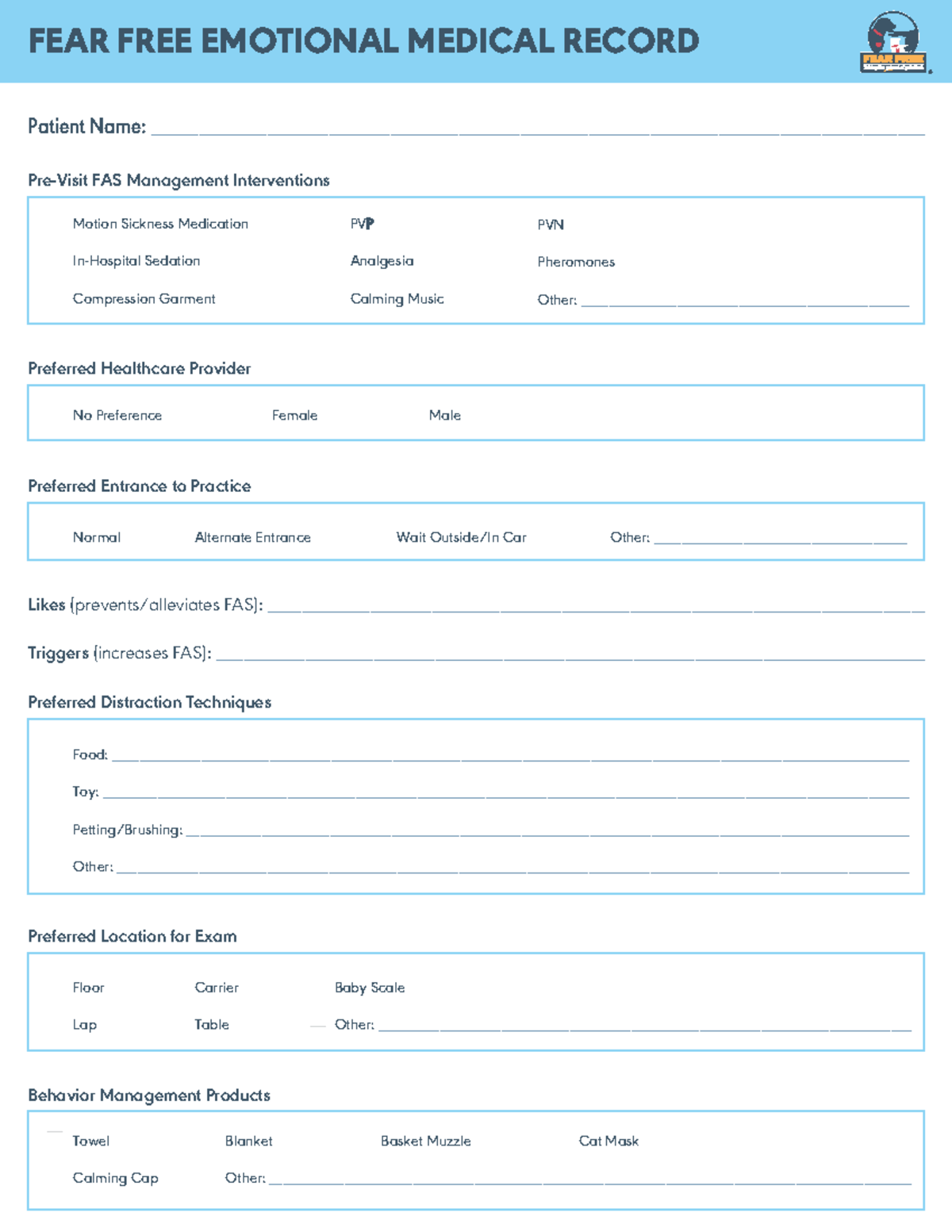 2020 Emotional Medical Record Fillable 3 - Patient Name: - Studocu