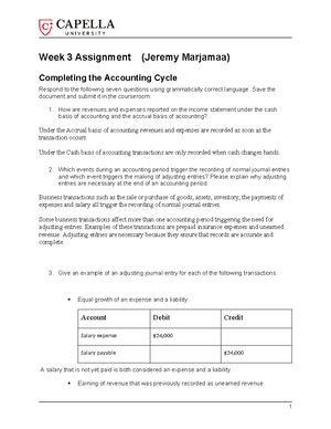 BUS 4013 WK1 REF1 - Bus4013 - Jeremy Marjamaa BUS 4013 Capella ...