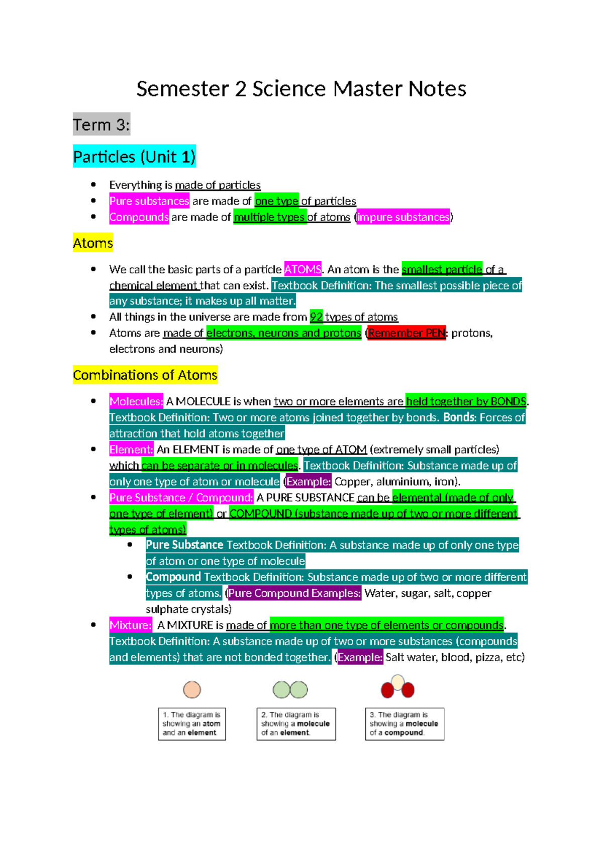 Semester 2 Science Master Notes - Semester 2 Science Master Notes Term ...