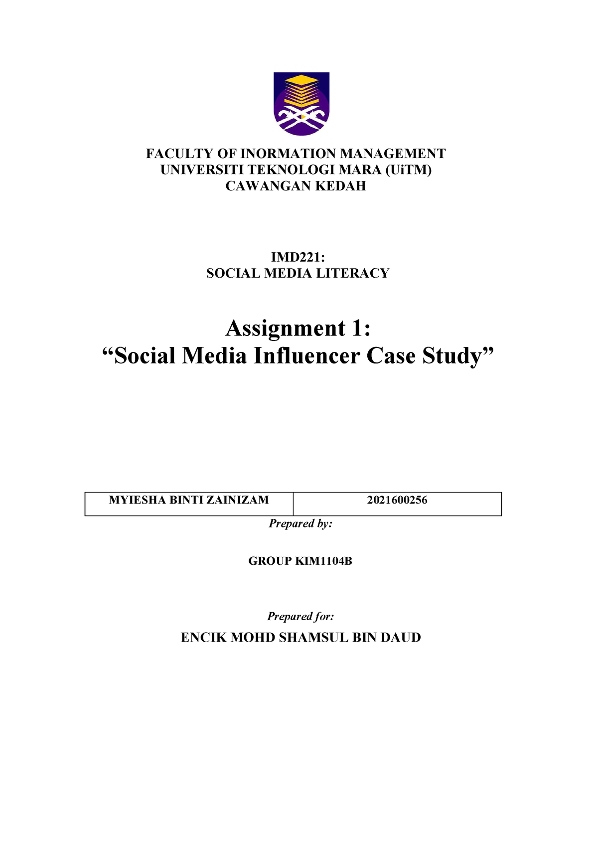 individual assignment imd221