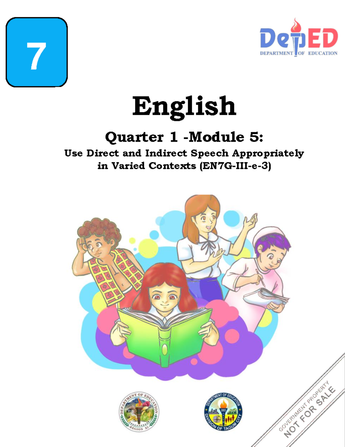 English 7 Q1 Module 5 I 7 English Quarter 1 Module 5 Use Direct And