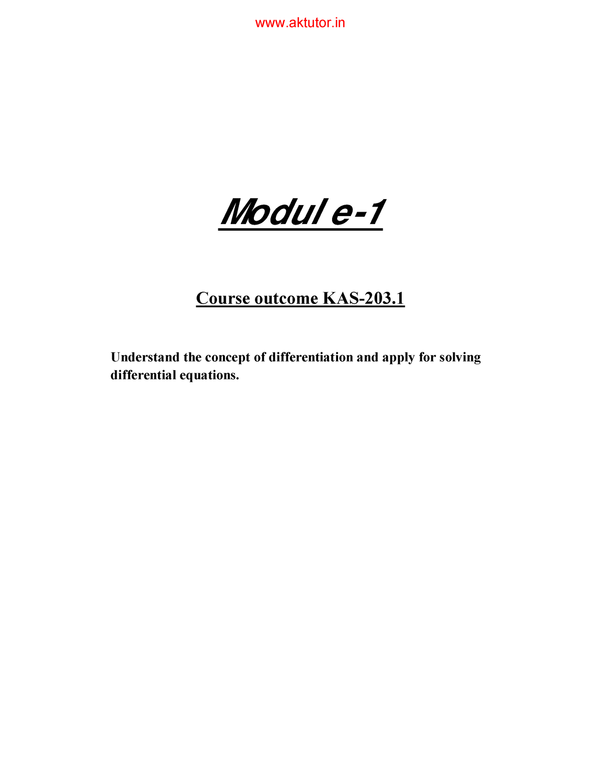 Mathematics-II All Unit Notes - B.tech CSE 1st Year - Modul E- Course ...