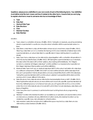 Cs3303 unit 3 written assignment - University of the People CS3303 Data ...