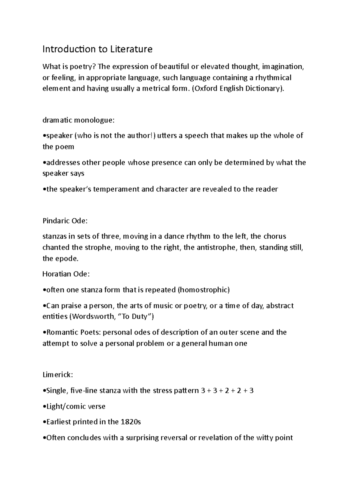 Introduction to Literature (Oxford English Dictionary). dramatic
