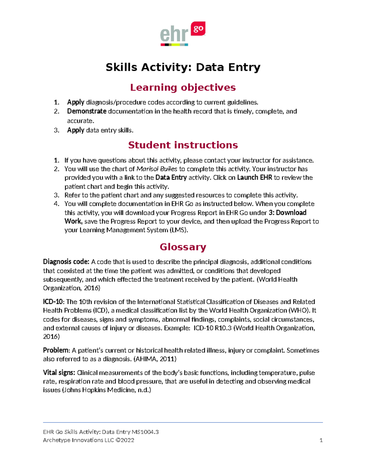 Data Entry MS1004 - INDIVIDUAL ASSIGNMENT FOR UNIT 1 - Skills Activity ...