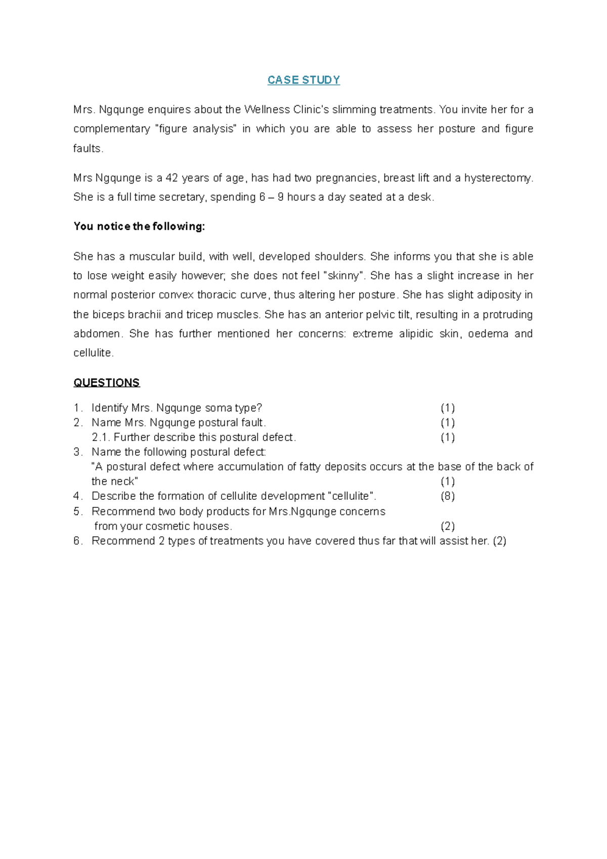 SAP260s case study for figure analysis 15 09 2020(1) - CASE STUDY Mrs ...