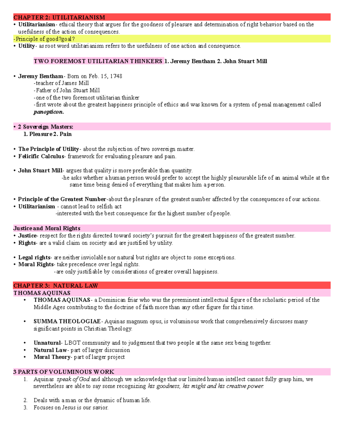 Ethics- Chapter 2 and 3 - CHAPTER 2: UTILITARIANISM - Utilitarianism ...