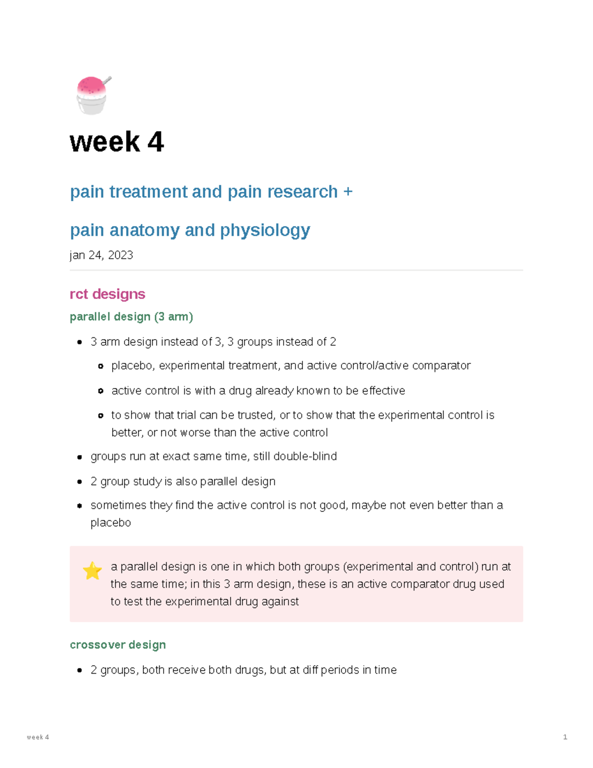 Psyc302 lec 6 - lec notes - 🍧 week 4 pain treatment and pain research ...