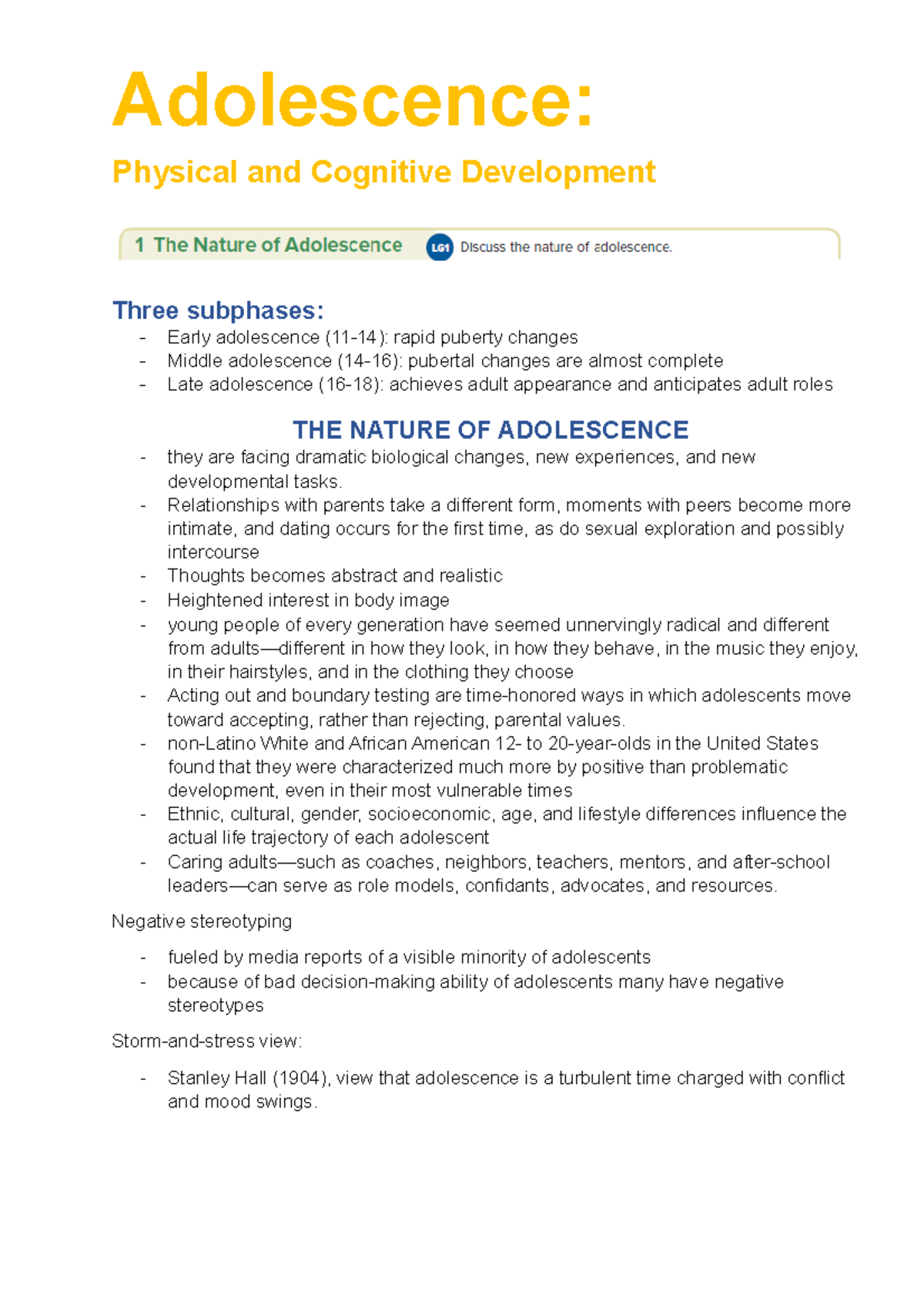 Adolescence Physical and Cognitive Santrock - Adolescence: Physical and ...