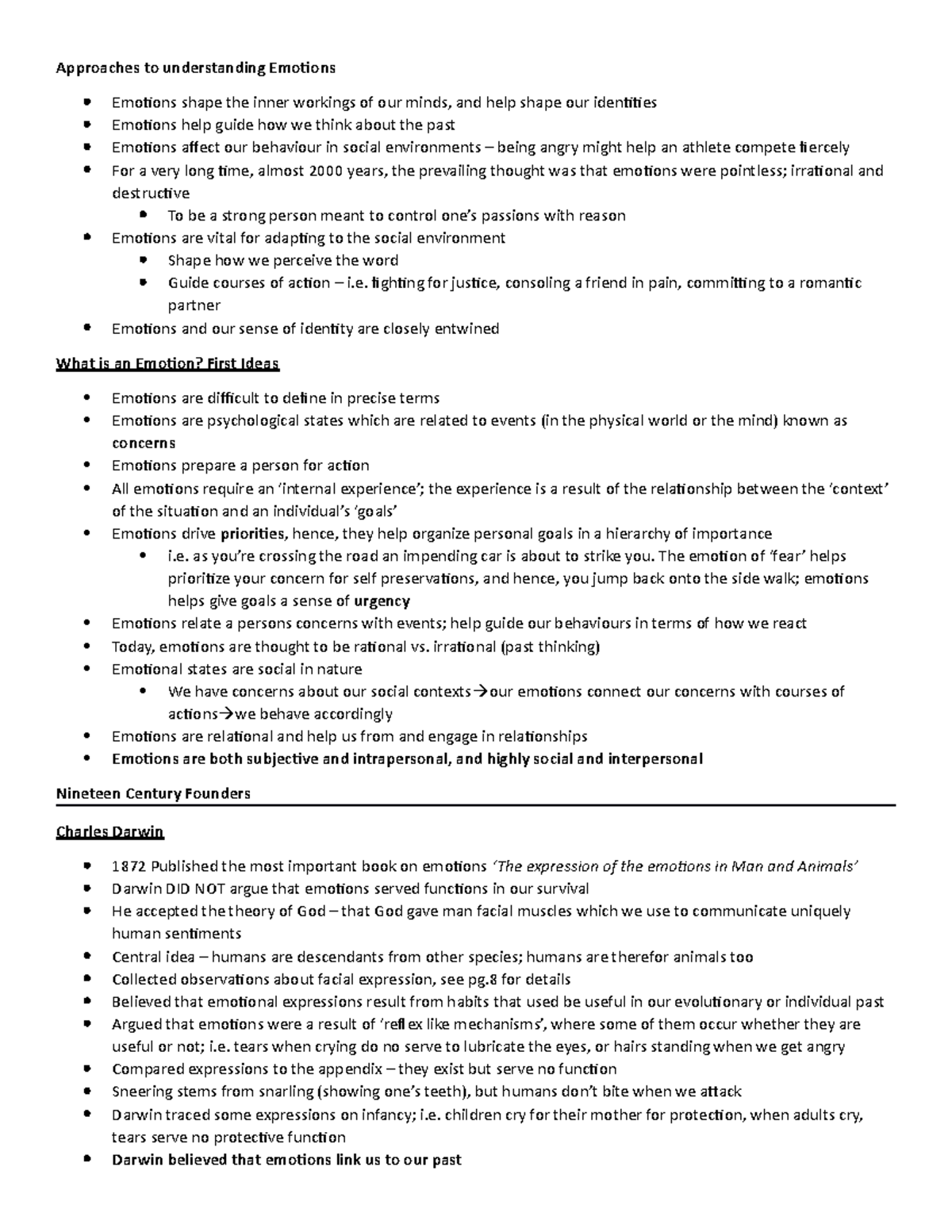 Chapter 1 - Notes - Approaches to understanding Emotions Emotions shape ...