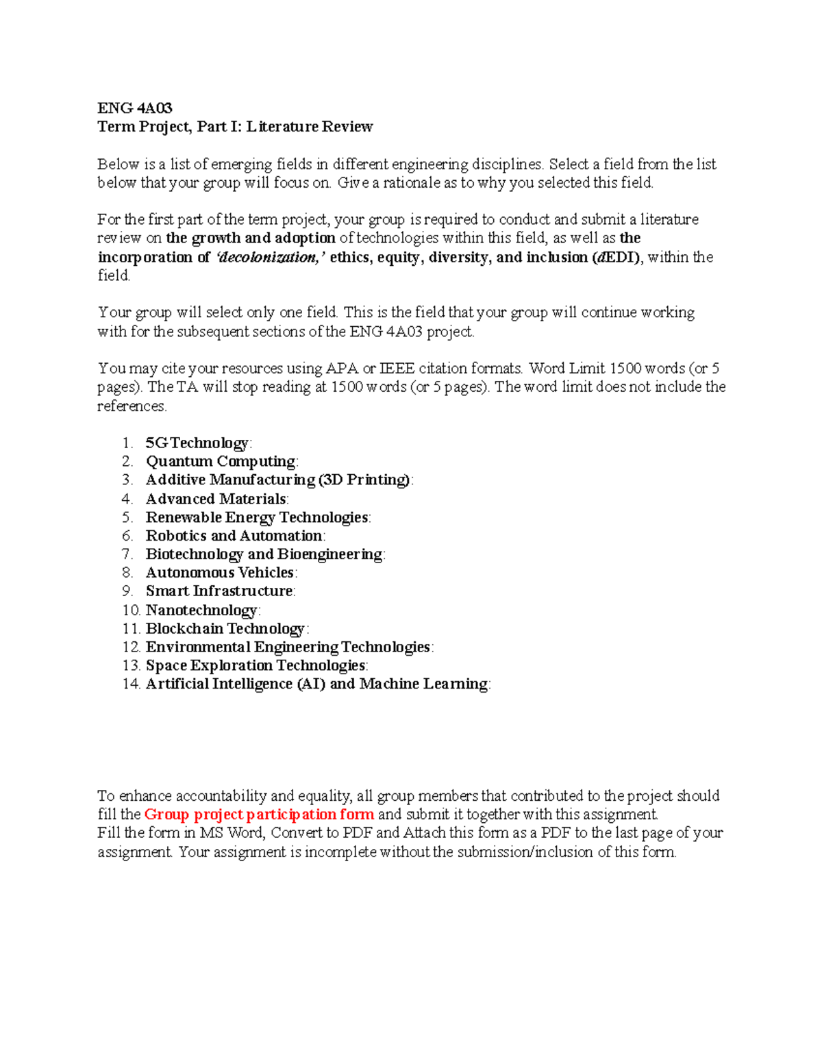 4A03 Literature Review - ENG 4A Term Project, Part I: Literature Review ...