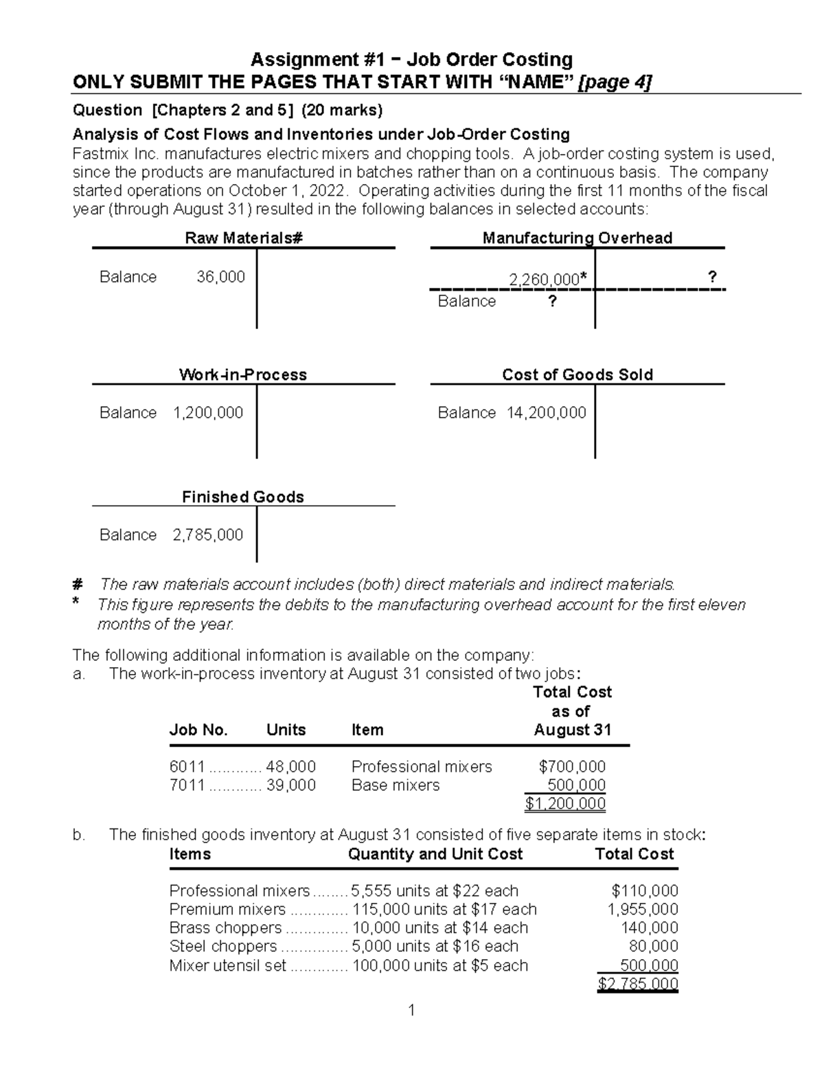 assignment of costs order