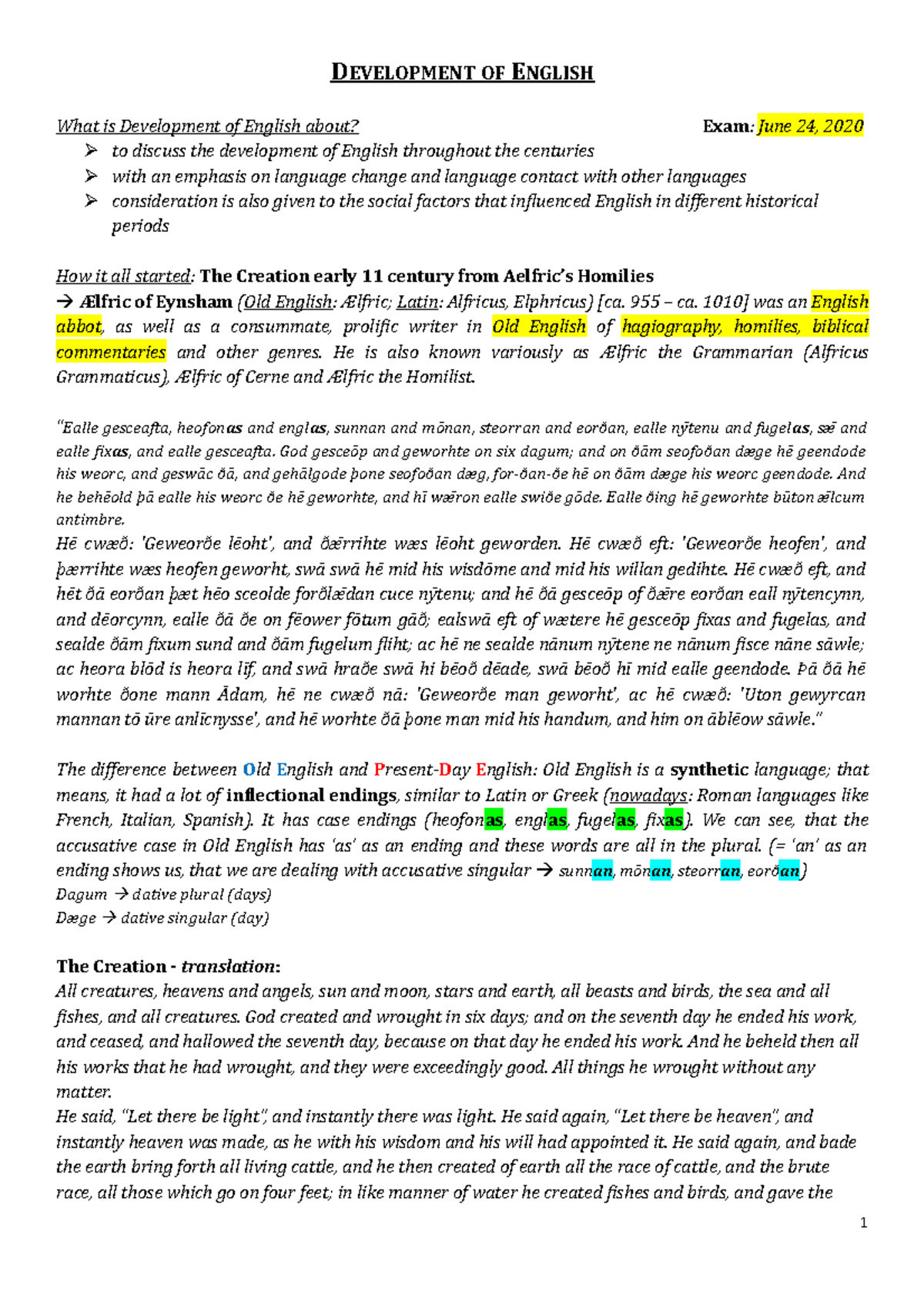 Development Of English - 955 – ca. 1010] was an English abbot, as well ...