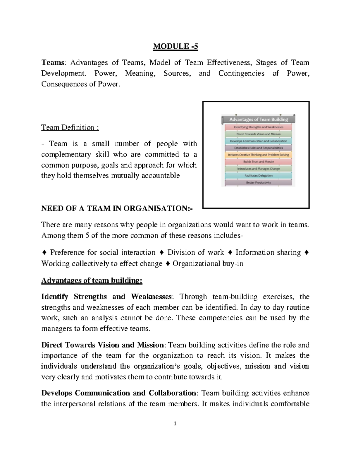 Pomb -5 Team & Power - Principle Of Management And Organization 