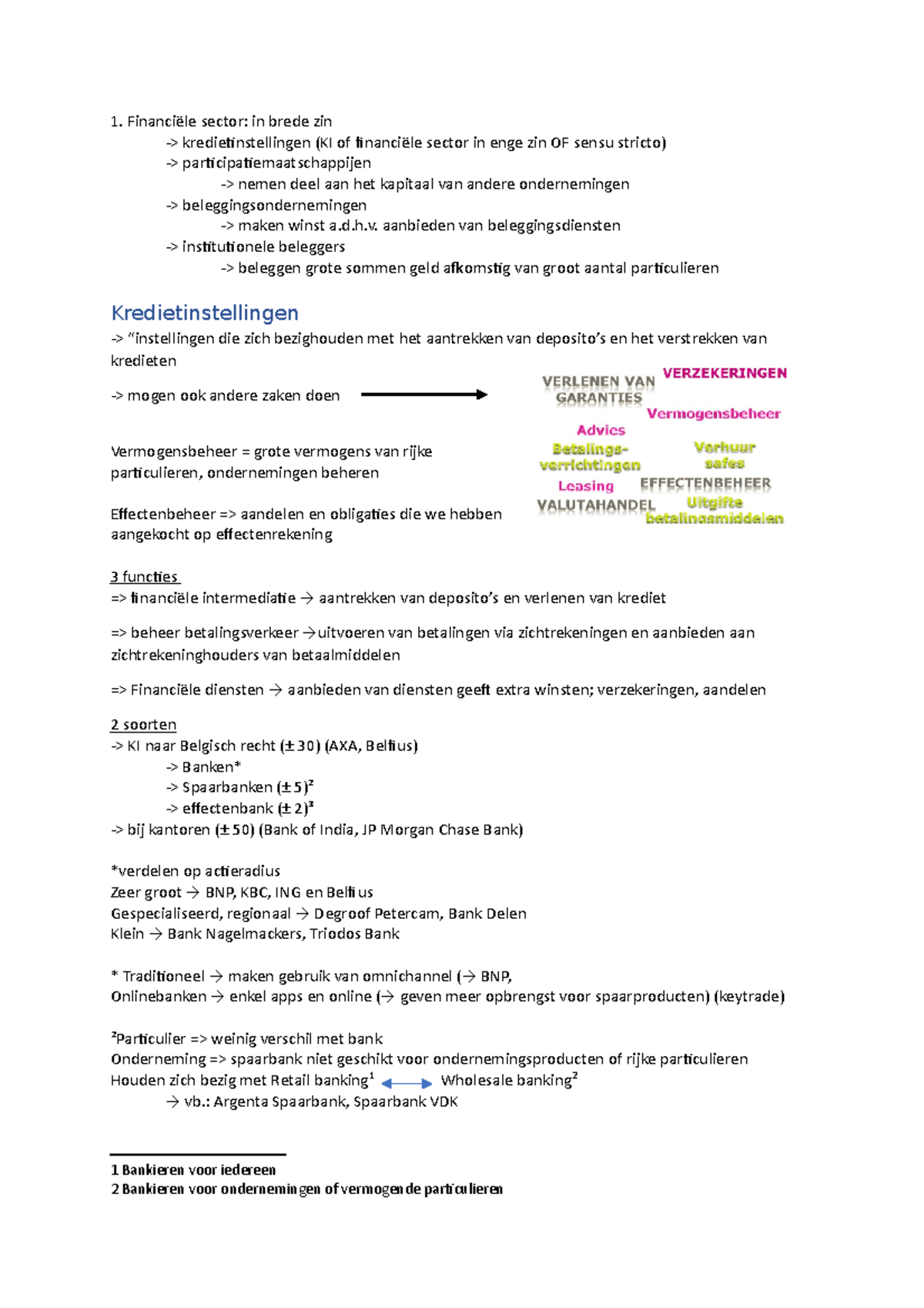 Samenvatting B&V - Financiële Sector: In Brede Zin ...