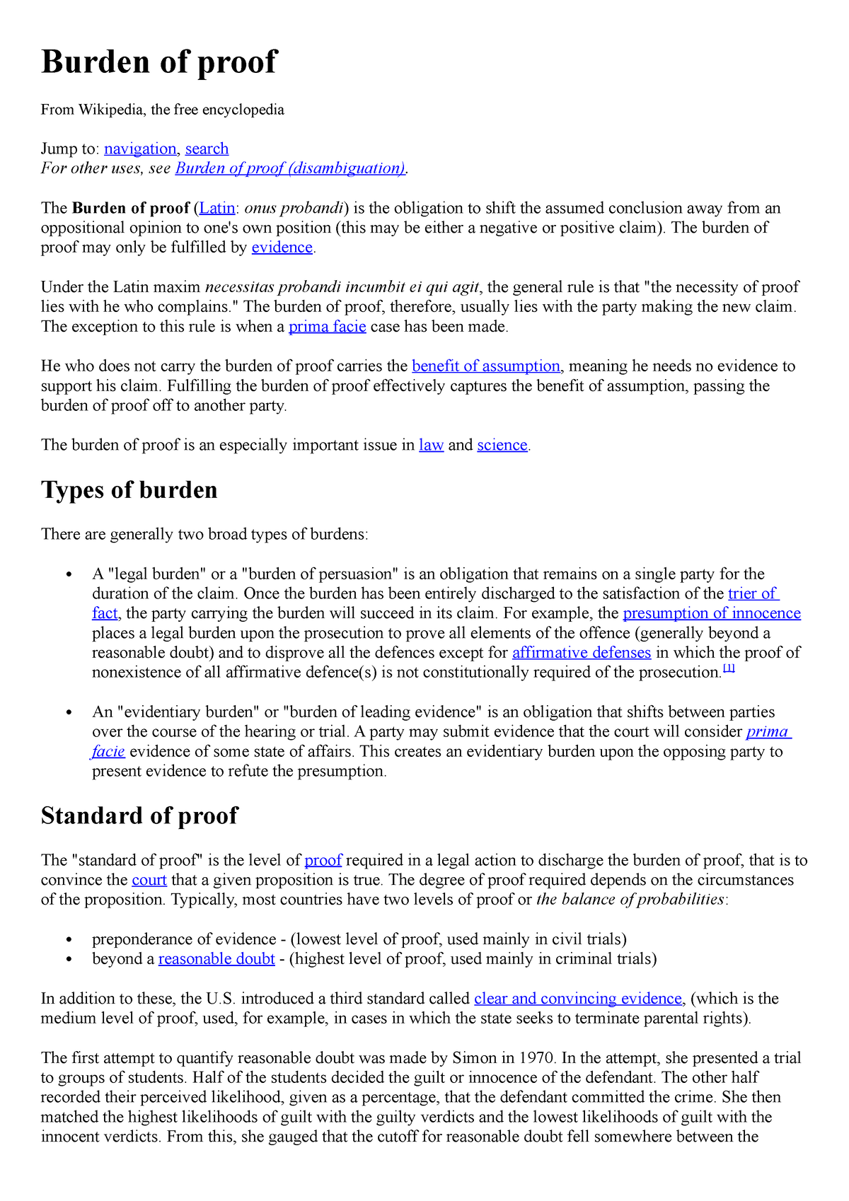 Burden Of Proof - Lecture Notes - Burden Of Proof From Wikipedia, The ...