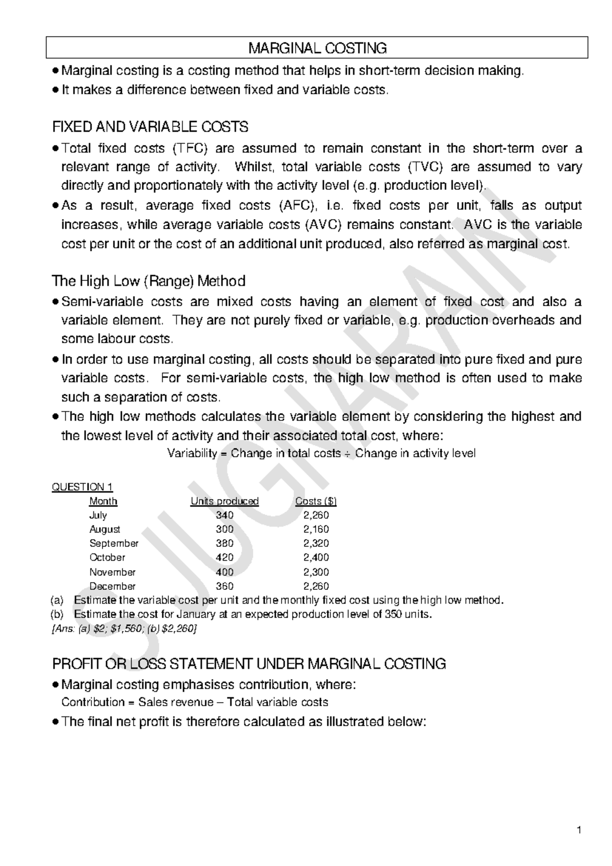 21 Marginal Costing & Break-even Analysis - MARGINAL COSTING • Marginal ...