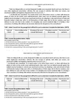 WEEK 2 Festive TEXT Material - TASK: Using the template, give your ...