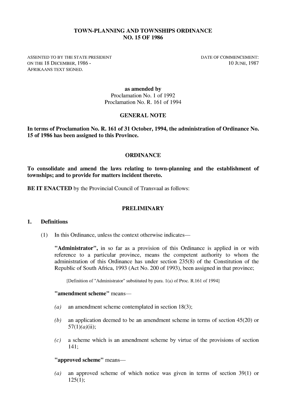 Town Planning and Townships Ordinance 1 - TOWN-PLANNING AND TOWNSHIPS ...