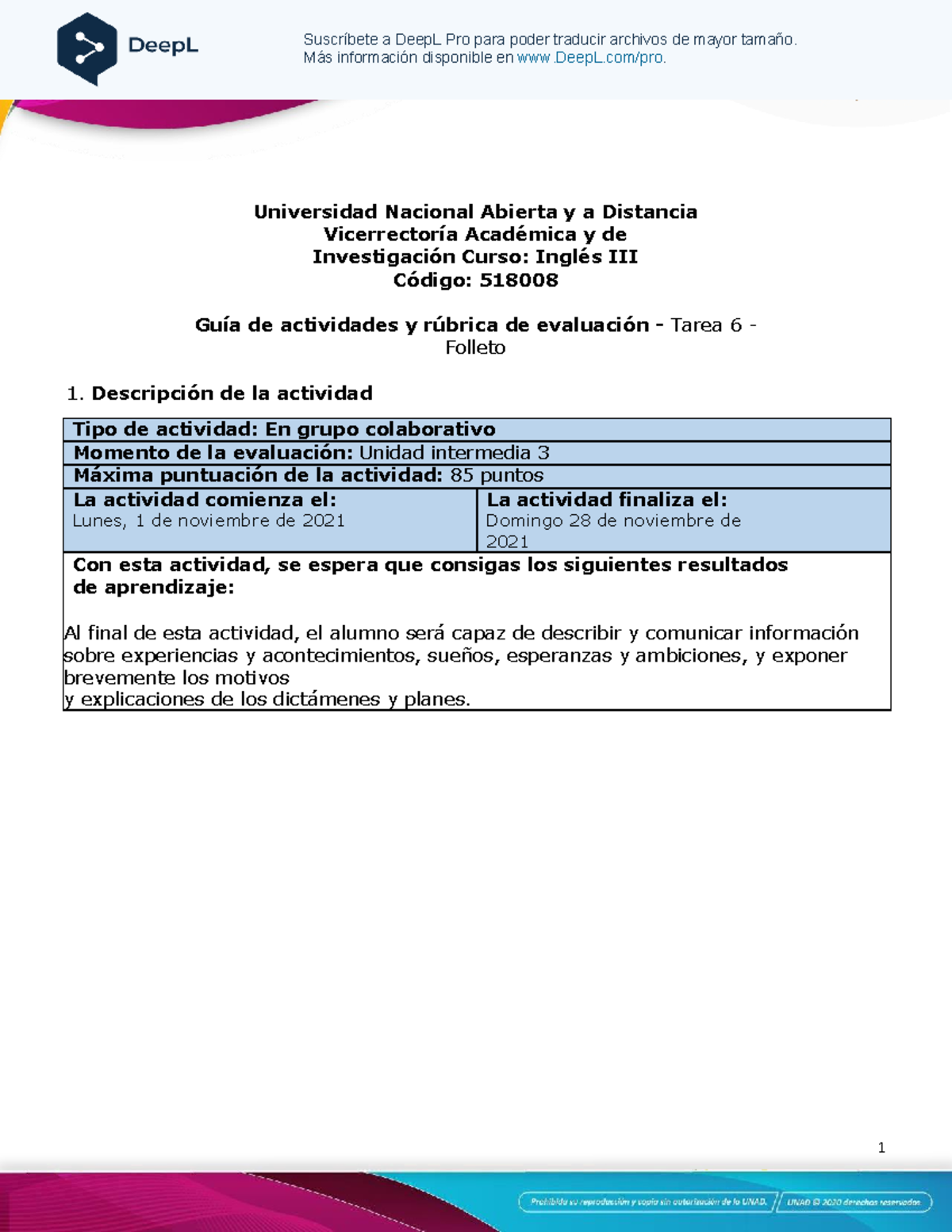 Activity guide and evaluation rubric - Unit 3 - Task 6 - Brochure ES ...