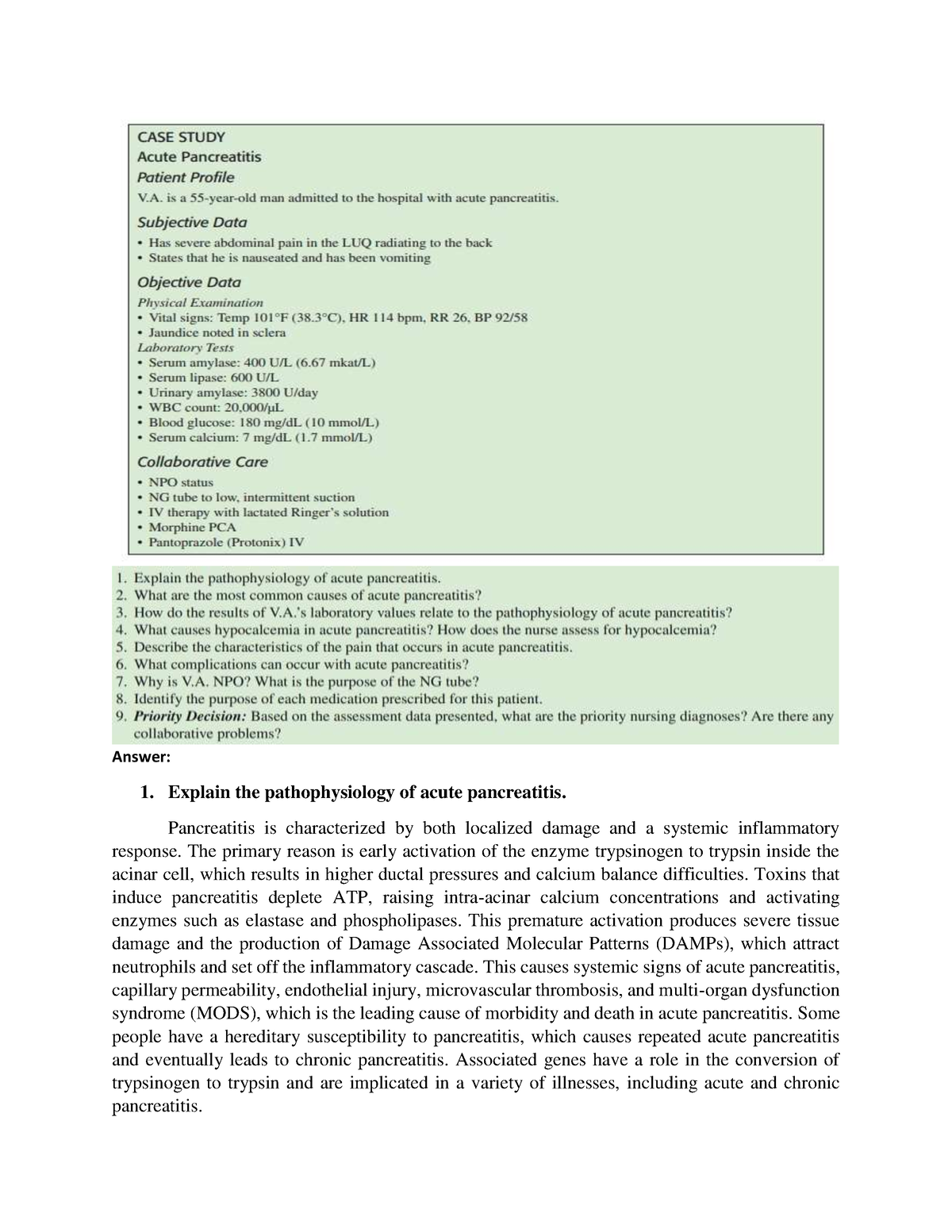 Explain Acute Pancreatitis