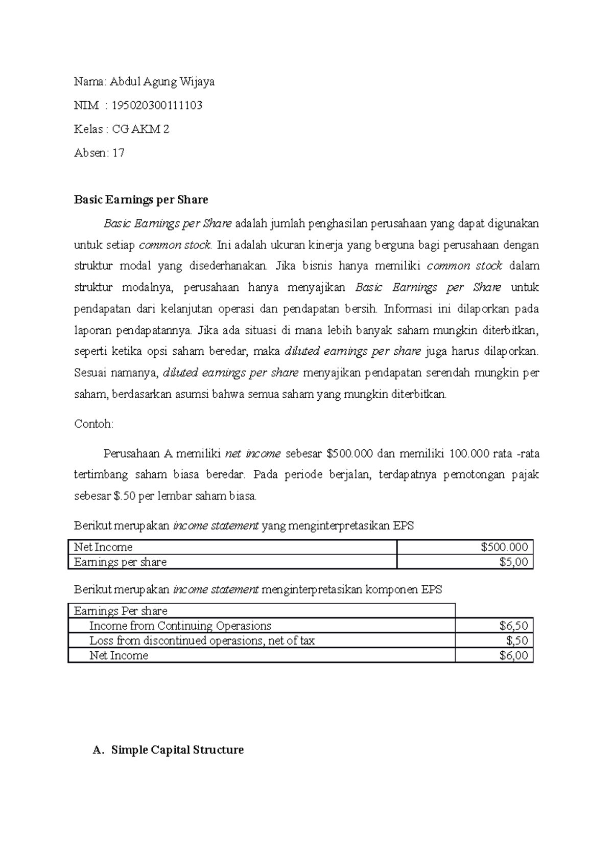 Resume Earning Per Share Kieso Studocu